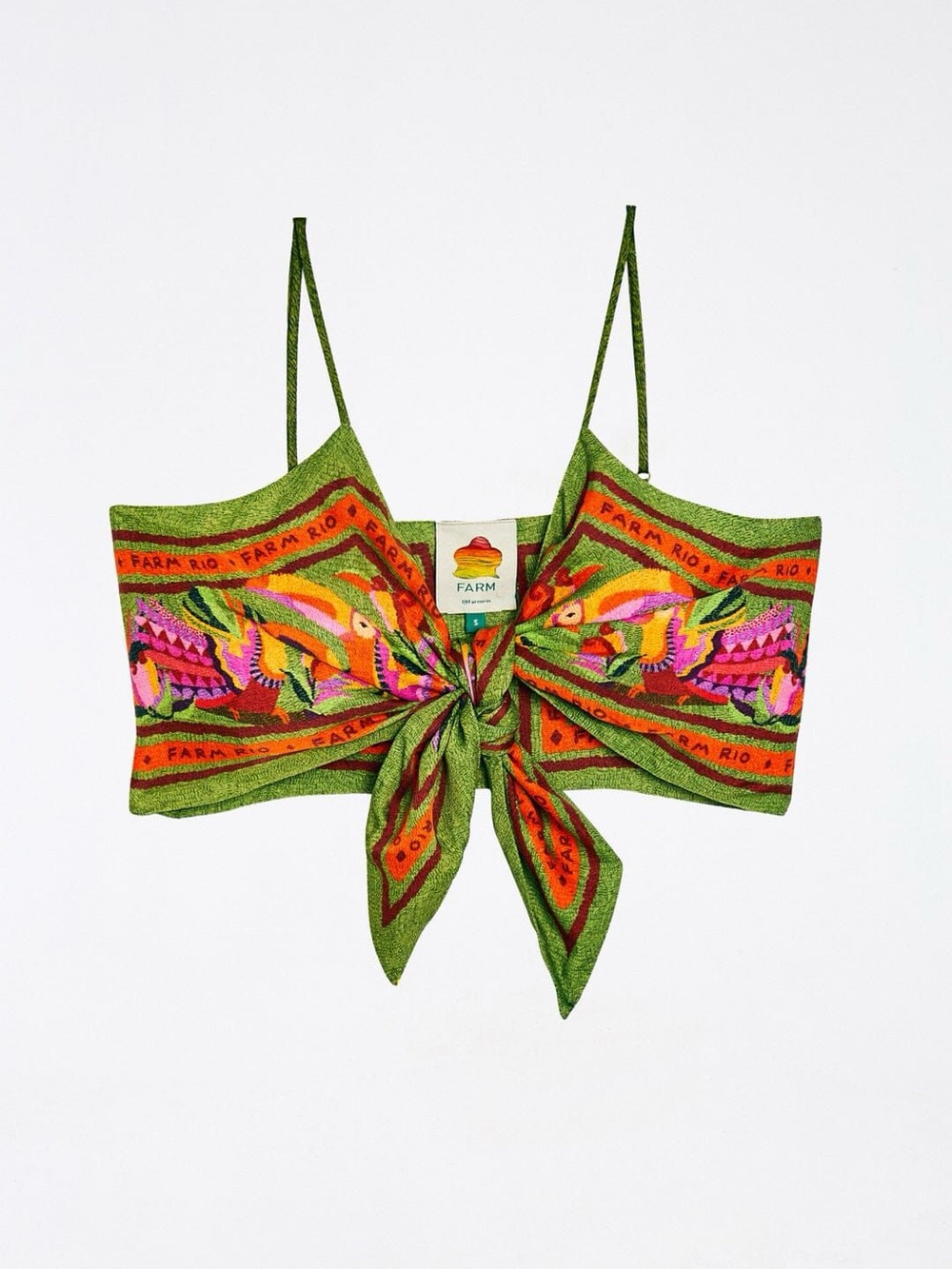 FARM Rio Toucan Scarf Crop Top and Midi Skirt matching set - Picture 3 of 14
